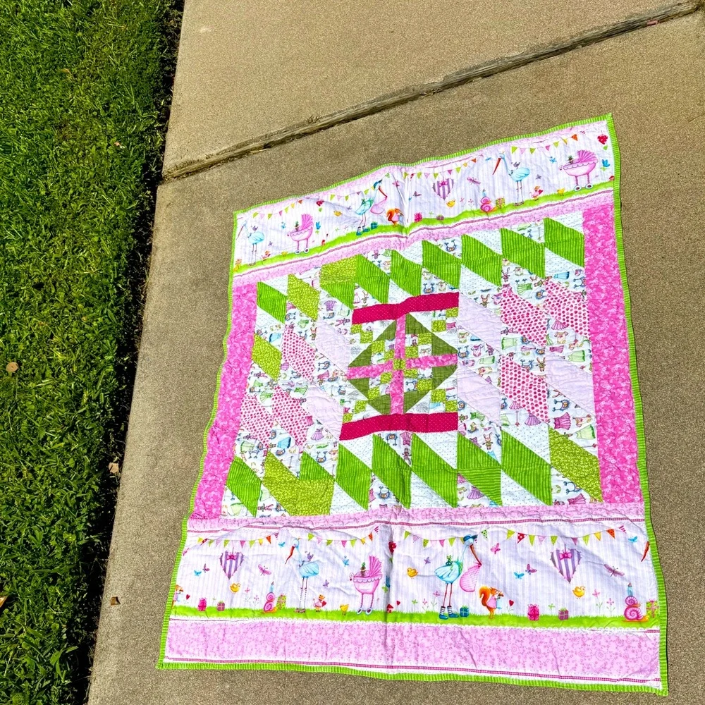 Pink, Quilt, Handmade